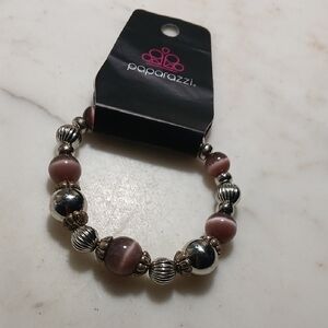 NWT* Mauve and Silver Beaded Bracelet